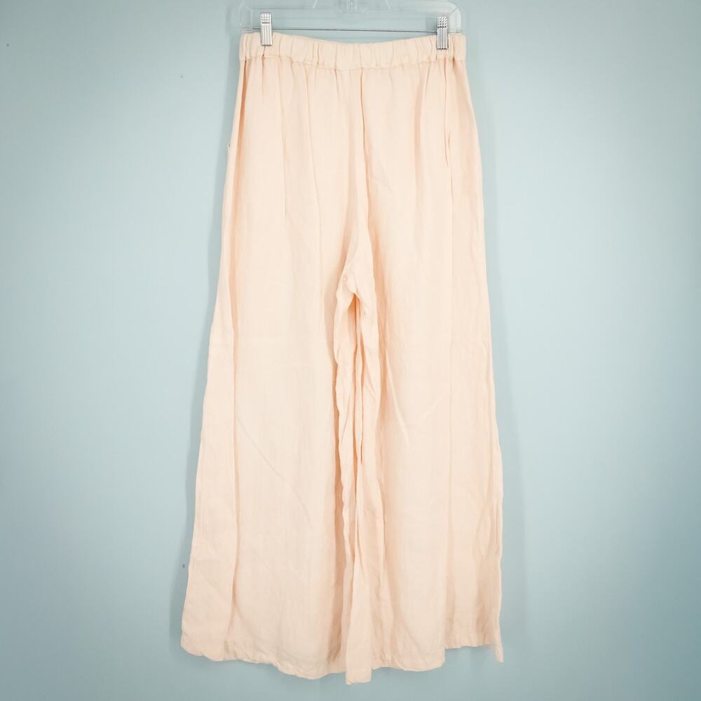 CP Shades Size Medium M Wendy Peach Pink Pull On Wide Leg 100% Linen Pants - Picture 4 of 7